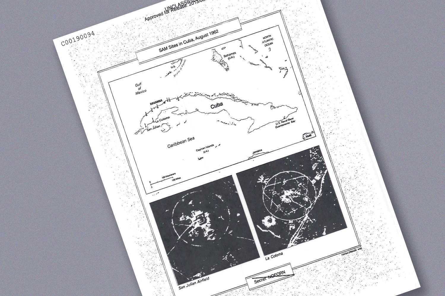 An image of SAM sites in Cuba, August 1962.